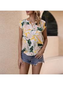 On Sale V-neck loose European style T-shirt