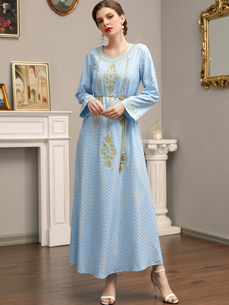 Outlet European Style Pullover national style dress temperament long dress