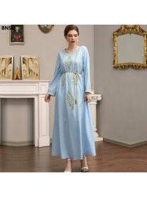 Outlet European Style Pullover national style dress temperament long dress