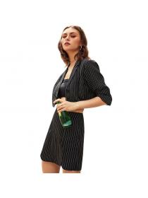Outlet hot selling split A-line casual striped black skirt Slim short skirt for women