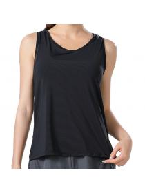 Spring and summer sleeveless sports vest women's striped loose yoga vest quick-drying sports top