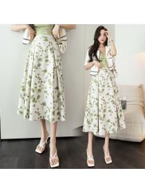 Outlet Long high waist business suit commuting floral skirt