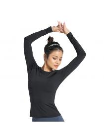 Autumn new fitness sports yoga tops Women's nylon fitness clothes Round-neck long-sleeved yoga clothes