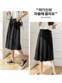 Outlet Irregular big skirt wood ear spring and summer skirt for women