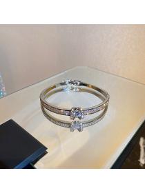Outlet Korean Fashion Geometric Diamond Bracelet Women’s brass Ladies Accessories
