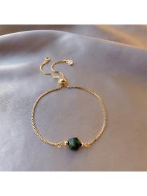 Outlet Simple style green bracelet Korean fashion personality bracelet 2-piece set adjustable bracelet