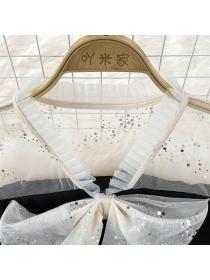 Outlet Splice frenum sequins gauze France style bow dress for women