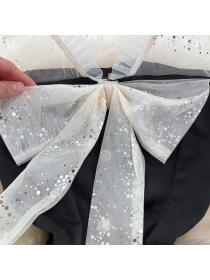 Outlet Splice frenum sequins gauze France style bow dress for women