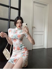Outlet Chinese style light dress short maiden cheongsam for women