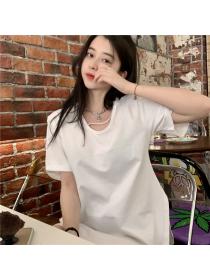 Outlet Printing Korean style tops short sleeve T-shirt for women