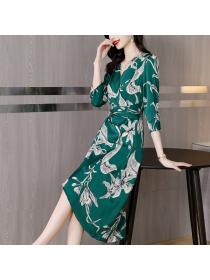 Outlet Summer real silk spring temperament silk France style dress