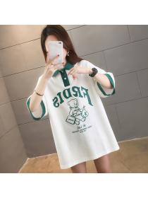 Outlet Large yard letters cubs all-match Korean style T-shirt for women