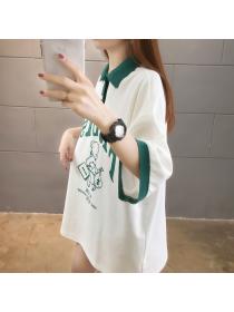 Outlet Large yard letters cubs all-match Korean style T-shirt for women