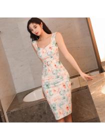 Outlet Slim Korean style long summer ladies dress for women