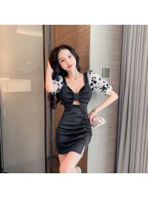 Outlet Tight sexy package hip hollow gauze splice dress