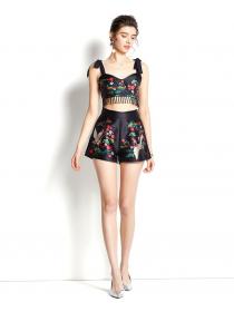 Outlet Spring and summer retro shorts printing bandage tops