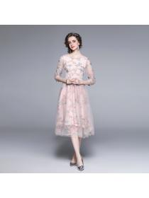 Outlet Temperament lady beach dress long embroidered dress