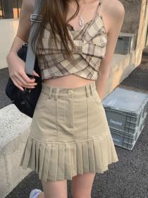 Outlet Summer dress pleated skirt temperament high-waist matching a-line short skirt