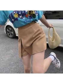 Outlet Summer new a-line skirt women's high-waist temperament thin slits matching
