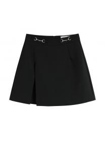 Outlet Summer new a-line skirt women's high-waist temperament thin slits matching 