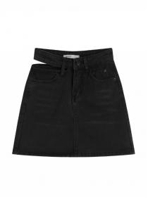 Outlet Summer new slim A-line all-match holow denim mini skirt for women
