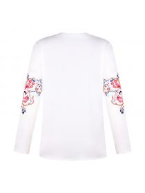 Outlet Women's popular loose Print long-sleeved shirt Top