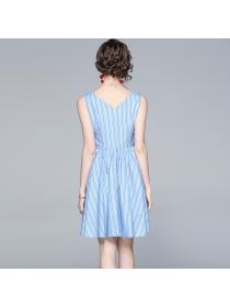 Outlet Printing V-neck temperament dress