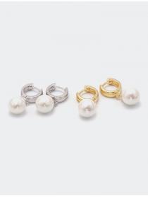 Korean fashion Popular accessories temperament ladies gold plated earrings  jewelry pearl earrings