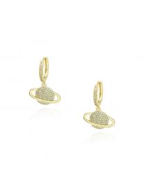 Korean fashion Fashion Earrings 18K Gold Plated Zircon Ball Earrings for Women