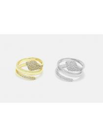 Korean fashion Zircon Ring Classic Gold Plated Geometric Ring Snake Ring