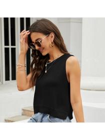 Outlet Summer new Plain Sleeveless knitted sweater loose knitted vest