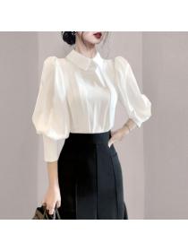 Outlet Fashion and elegant skirt shirt 2pcs set for women