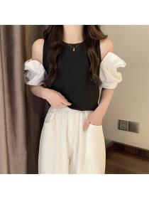 Outlet Korean style pure tops short sleeve T-shirt for women
