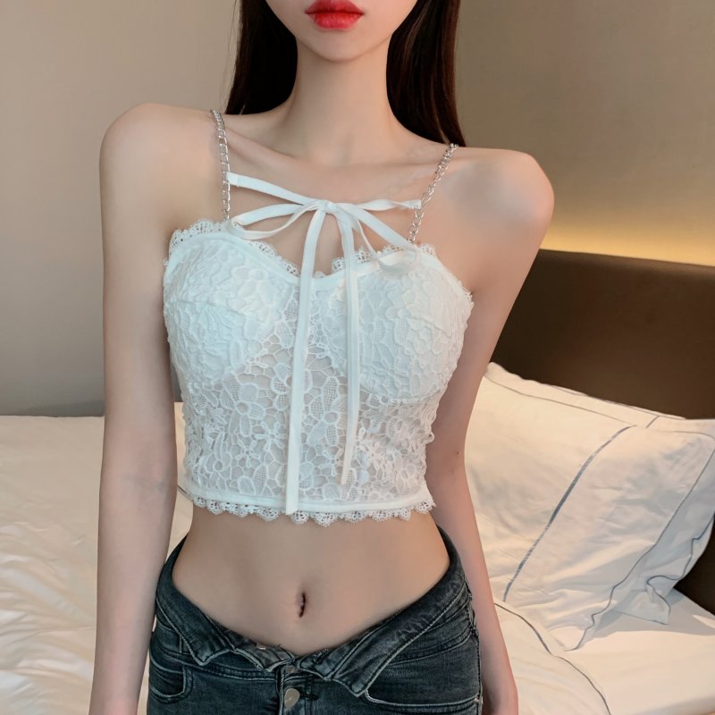 Outlet Short sling lace tops sexy summer bottoming vest for women
