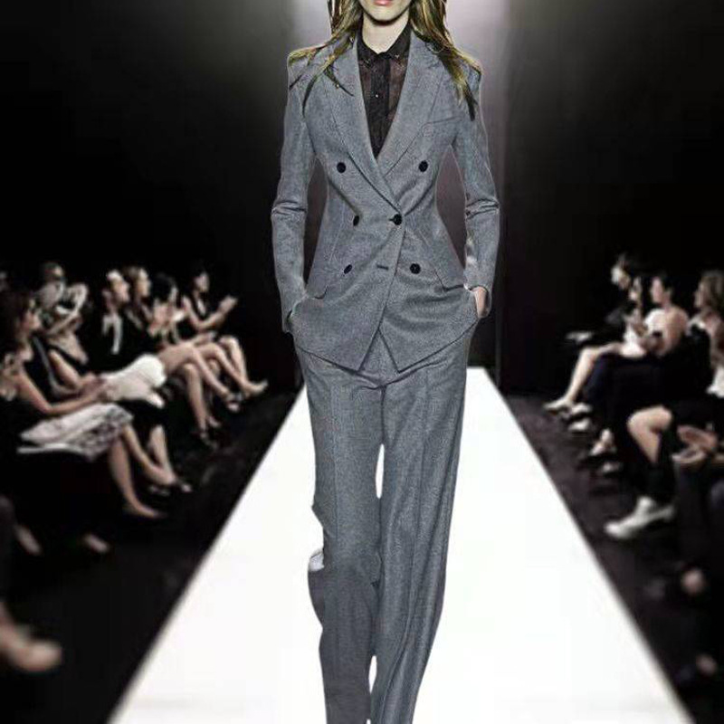 Fashion business suit long tops 2pcs set for women