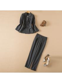 Fashion business suit long tops 2pcs set for women