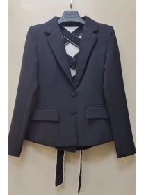 Outlet Back cross coat rhinestone business suit for women