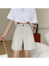 Outlet Summer new Korean fashion high-waist matching casual pants loose wide-leg pants shorts