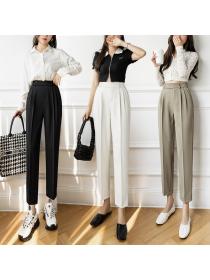 Outlet Korean fashion high-waisted casual slim feet suit pants
