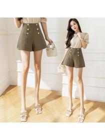 Outlet Summer new high-waisted suit shorts matching loose A-line wide-leg pants hot pants