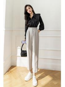 Outlet Summer new high waist straight pants casual trousers