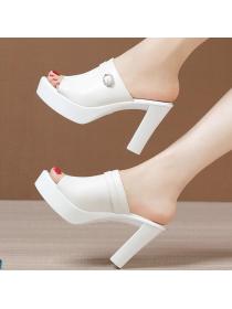 Outlet Summer new fashion thick bottom waterproof platform open toe non-slip slippers