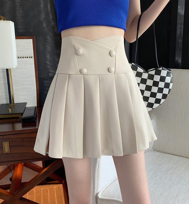 High Waist Design Small All-match A-Line Pleated Skirt