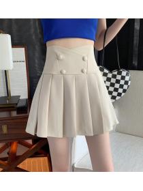 High Waist Design Small All-match A-Line Pleated Skirt