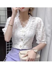On Sale Hollow Out Lace Fashion Sweet Top 