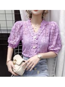 On Sale Hollow Out Lace Fashion Sweet Top 