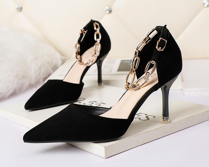 Outlet Korean fashion pointed toe shallow mouth high heels sandals