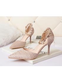 Outlet Sexy pointed high-heeled rhinestone sandals OL  shoes