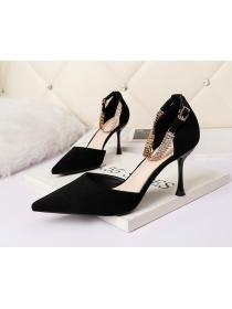 Outlet sexy pointed high-heeled shoes net red one word with rhinestones sexy sandals hollow women's shoes