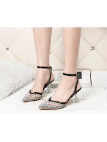 Outlet Korean fashion pointed toe shallow mouth high heels sandals women'sstiletto  shoes
